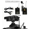 Professional UHF Wireless Lavalier Microphone System for DSLR Camera Smart Phone