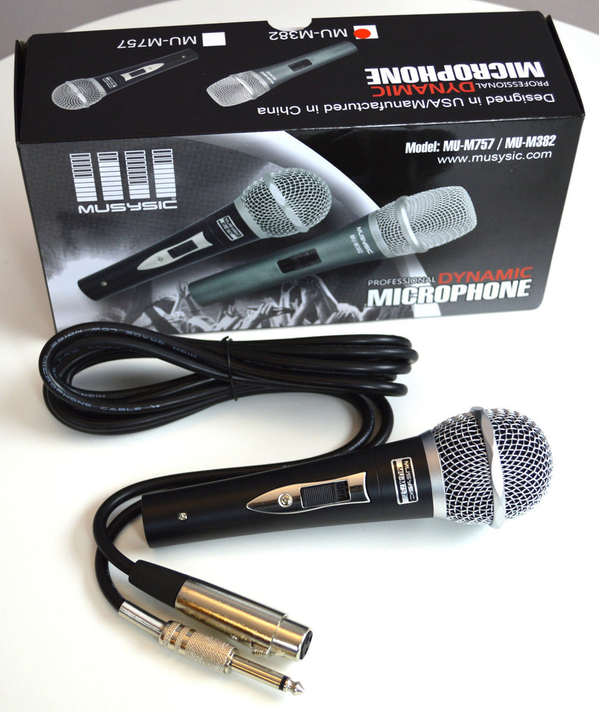 Pro DJ Studio Karaoke Handheld Wired Vocal Dynamic Microphone & Cable MU-M757