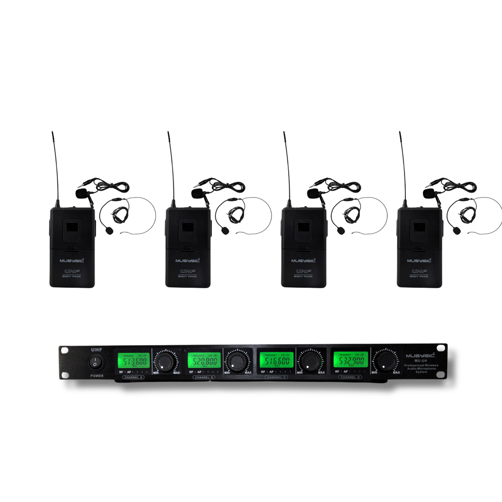 UHF popular wireless lapel & headset microphone system