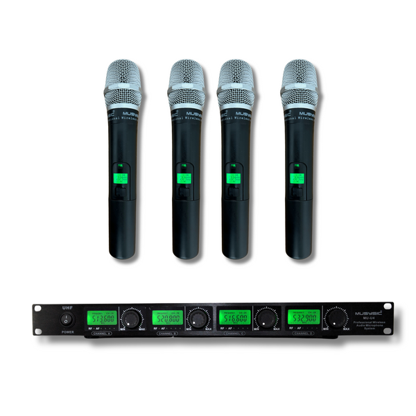 4 Channel Professional Handheld Wireless Microphone | MUSYSIC