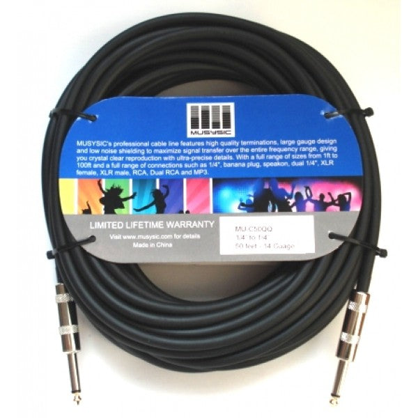 50 feet 14-Gauge Speaker Audio Cable 1/4" - 1/4"
