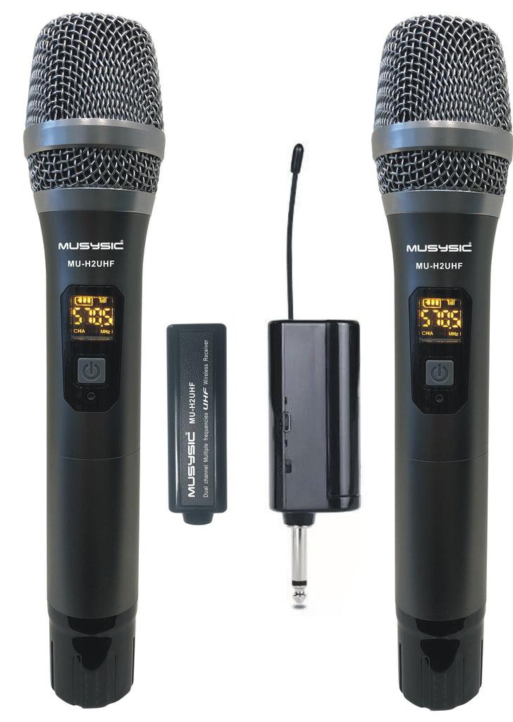 Dual-Channel Professional UHF Handheld Wireless Microphone System MU-H2UHF