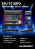 Professional 12 Channel PA Mixer 24-bit 99 FX USB interface MU-T102FX
