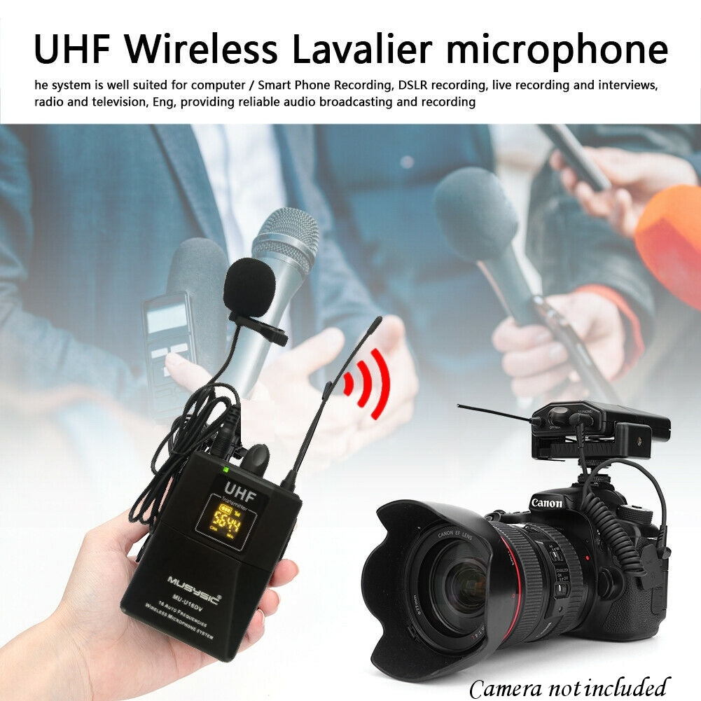 UHF Lapel Lavalier & Headset Wireless Microphone - MUSYSIC