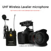 Professional UHF Wireless Lavalier Microphone System for DSLR Camera Smart Phone