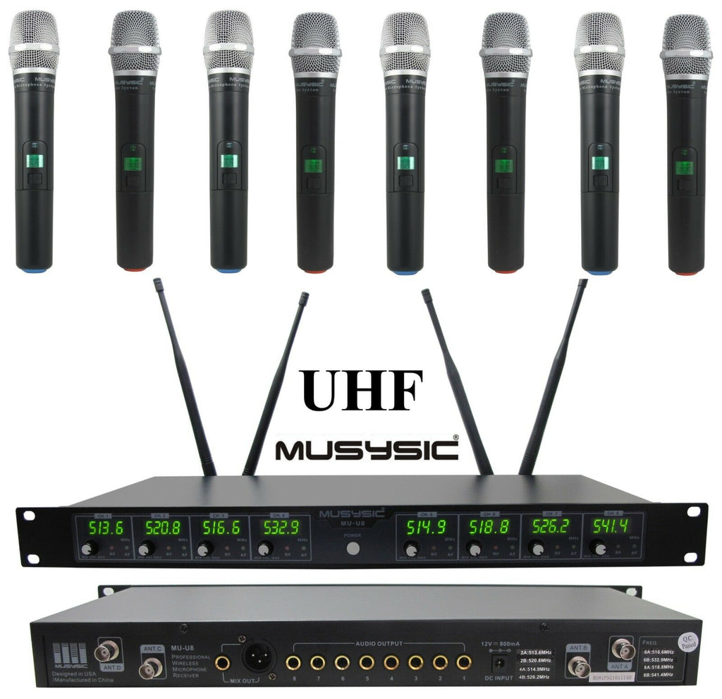 Professional 8 Channels UHF Handheld Wireless Microphone MU U8 HH