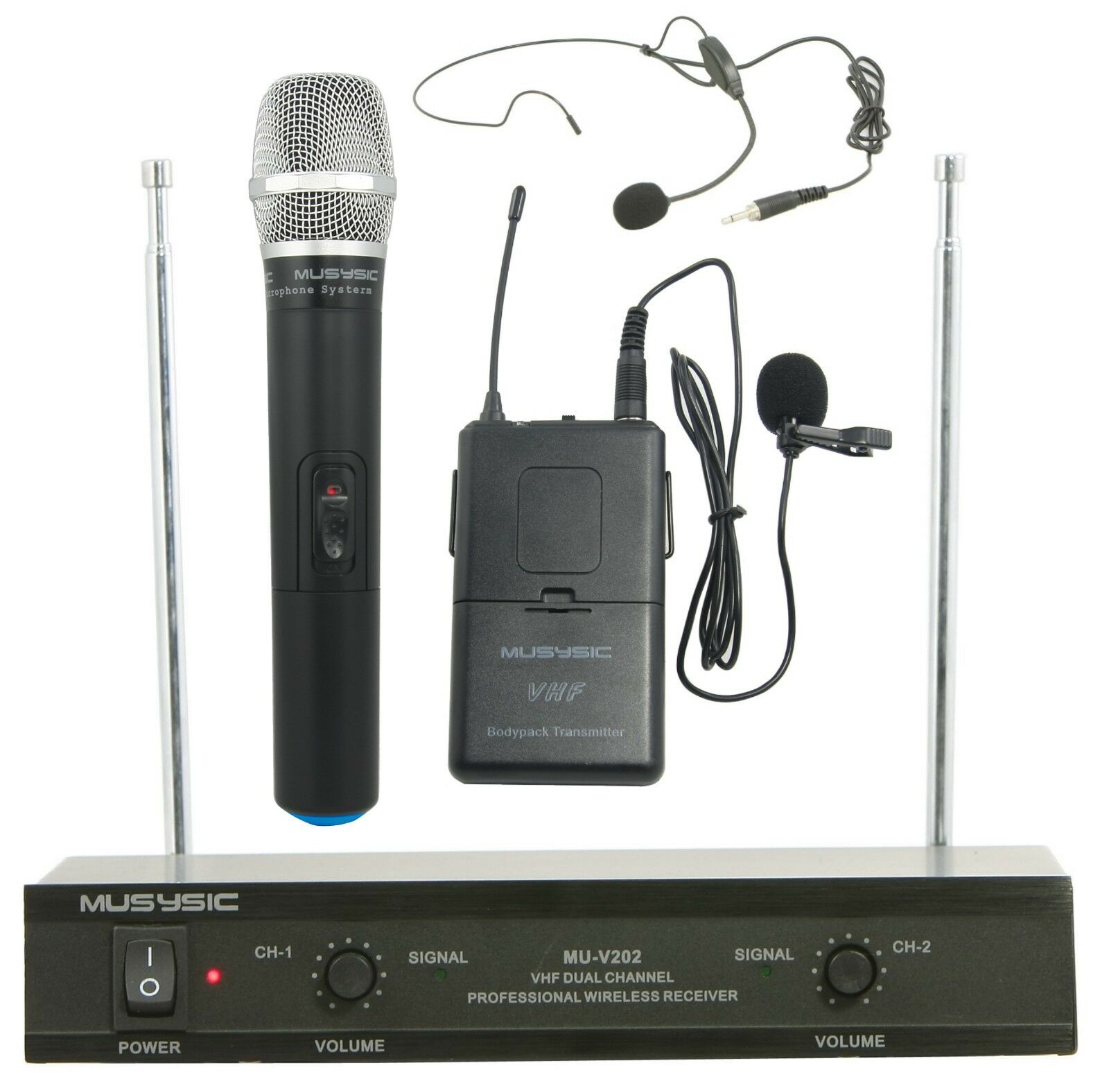 Système microphone sans fil 2 canaux ibiza vhf2h - Conforama