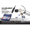 MUSYSIC Studio Recording/Webcast Kit, 4-Channel Mixer w/ USB Interface MU-M4KIT
