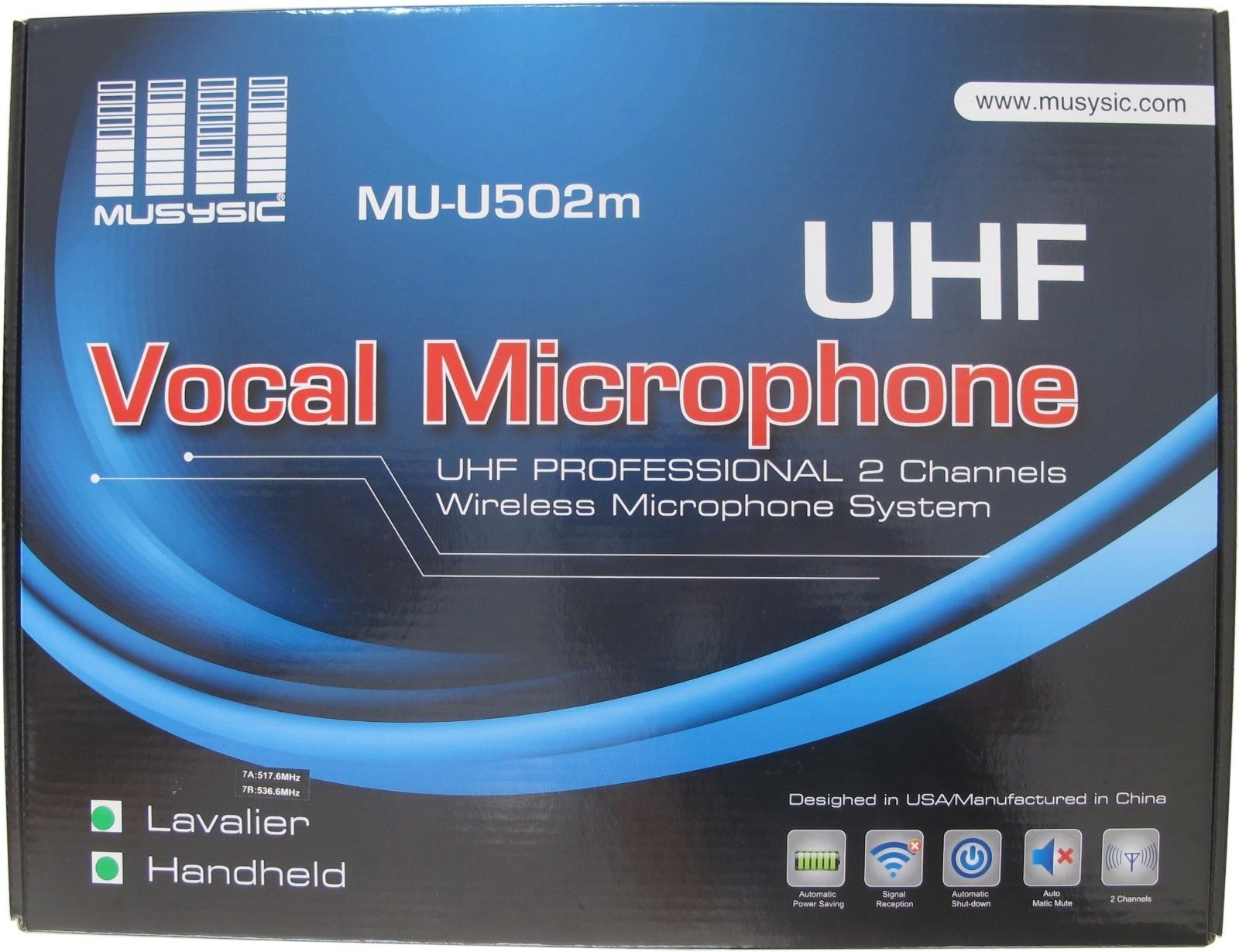 8-Channel UHF Handheld Lapel Lavalier Wireless Microphone System - MUSYSIC